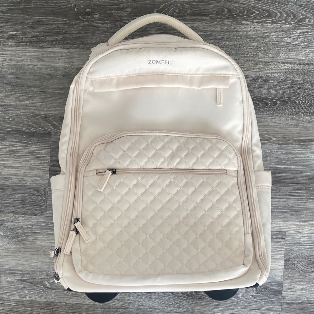 ZOMFELT Rolling Backpack for Women with Wheels 17 Inch Laptop Air Travel NWOT